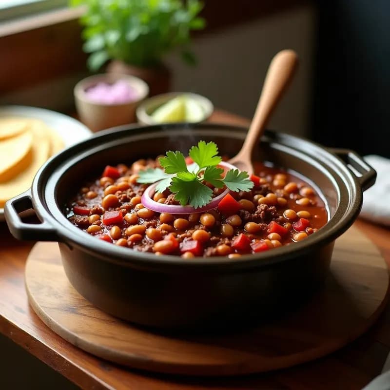 Chili con Carne con Frijoles y Pimientos: Receta Tex-Mex en Olla Lenta para Tupper
