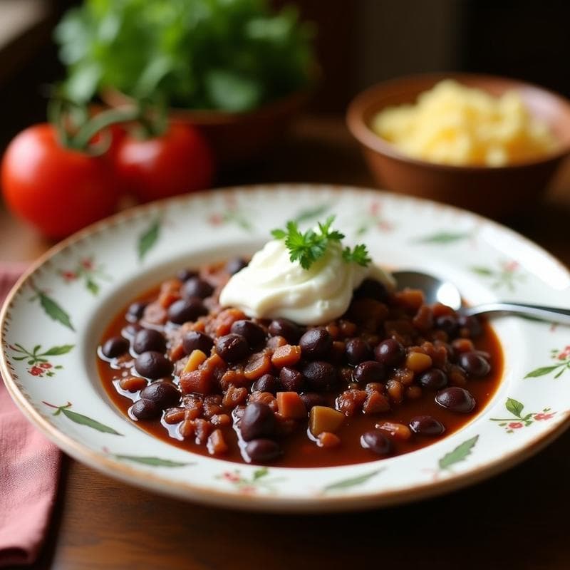 Chili Sin Carne con Frijoles Negros y Chocolate: Receta Vegana en Olla Lenta