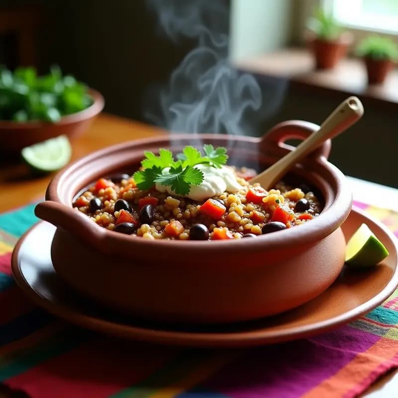 Chili sin Carne con Frijoles Negros y Quinoa: Receta Mexicana Vegana y Alta en Fibra