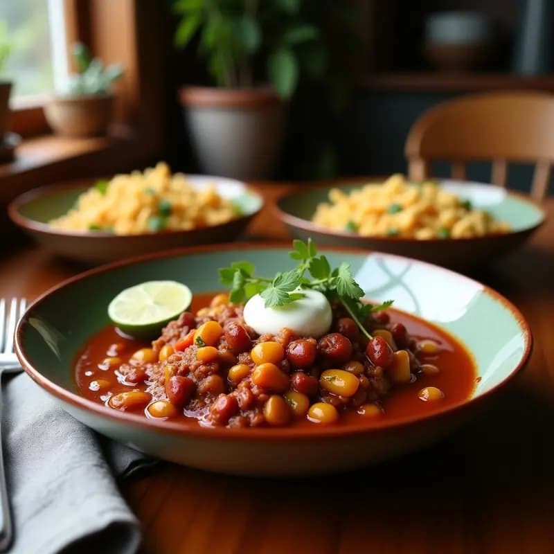 Chili Sin Carne de Lentejas y Calabaza: Receta Tex-Mex Vegana y Keto