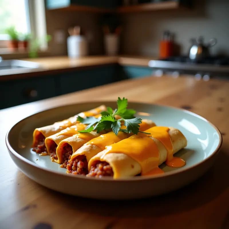 Chimichangas de Carne de Res con Queso Monterey Jack: Burritos Fritos Rellenos de Sabores Intensos