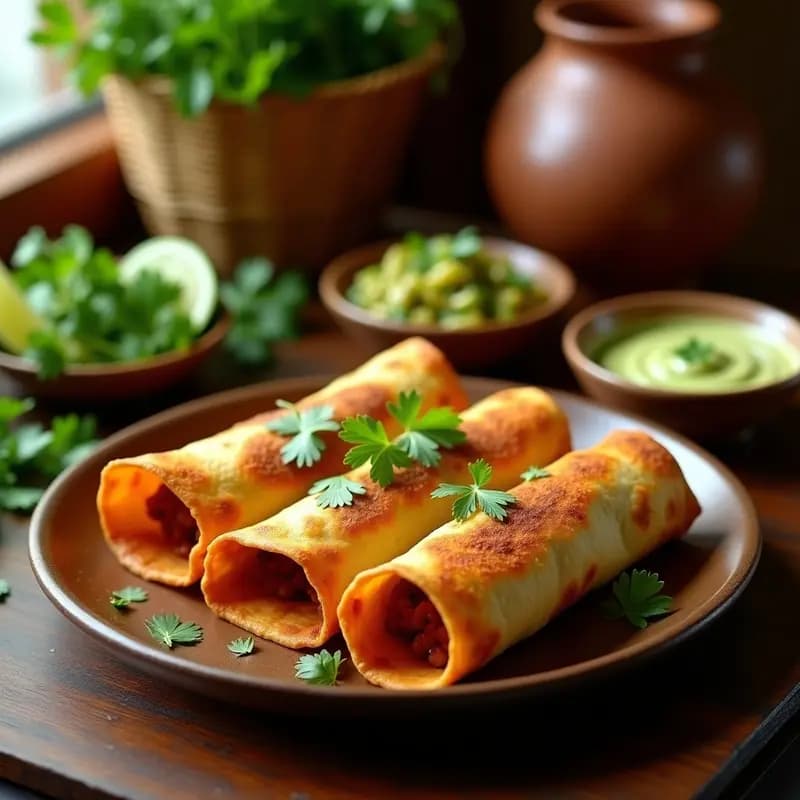 Chimichangas Veganas de Frijoles Pintos: Receta Mexicana Crujiente en Airfryer