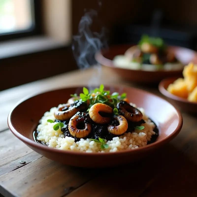 Chipirones en su Tinta con Arroz Blanco: Receta Vasca Auténtica en 25 Minutos
