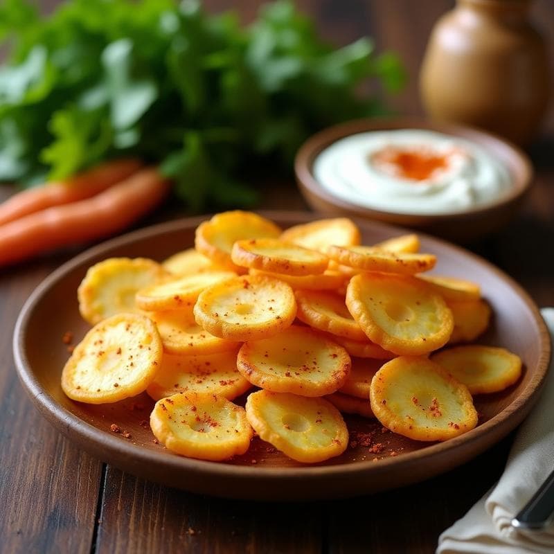 Chips de Apio Nabo con Especias Ras el Hanout: Snack Marroquí Crujiente en Airfryer