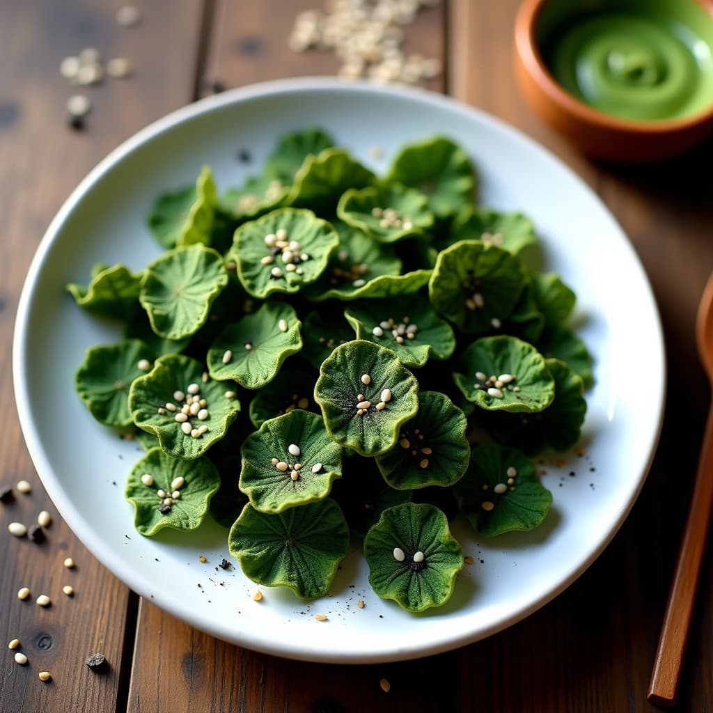 Chips de Kale con Polvo de Nori y Semillas de Sésamo: Aperitivo Crunchy Sin Gluten