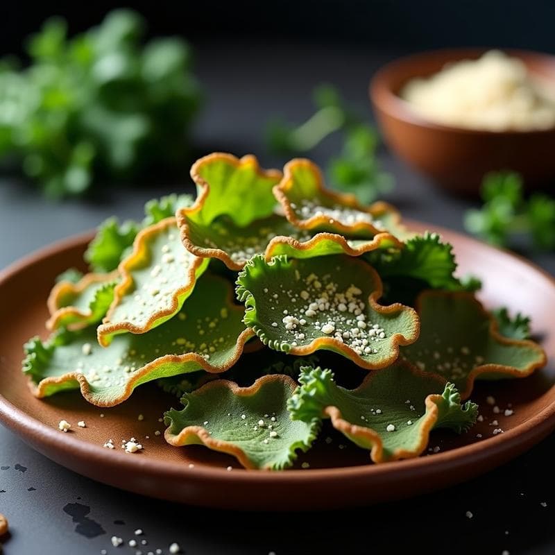 Chips de Kale y Parmesano Vegano: Snack Crujiente en Airfryer con 3 Ingredientes