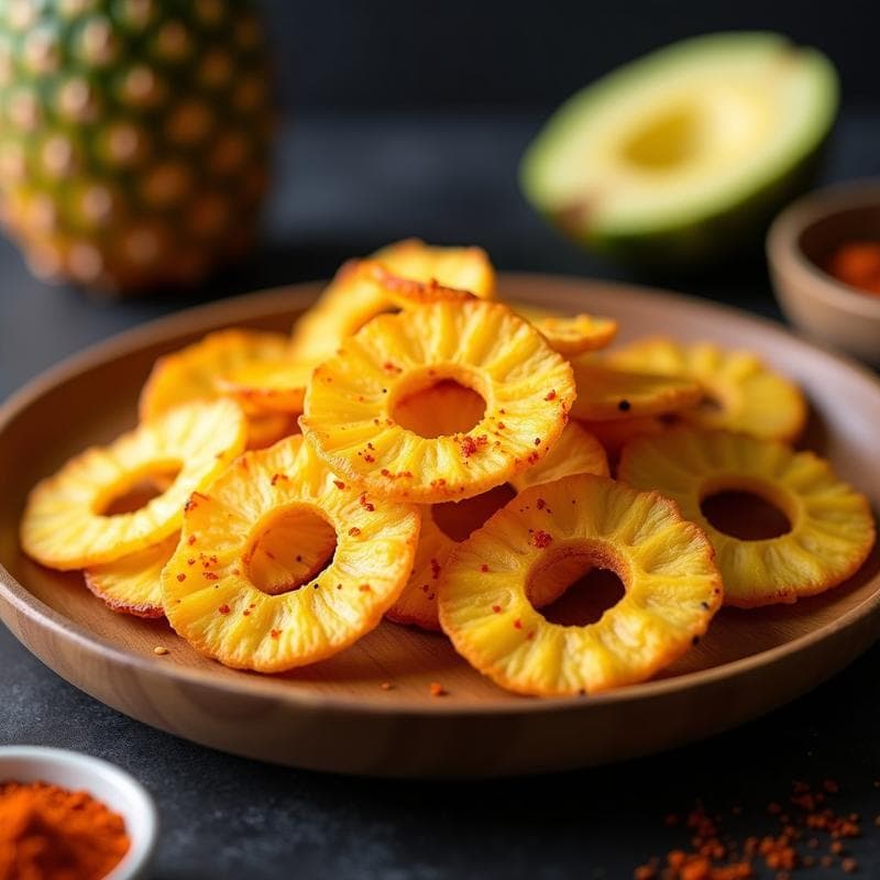 Chips de Piel de Piña al Horno con Especias Tajín: Snack Crujiente Sin Desperdicio en Airfryer