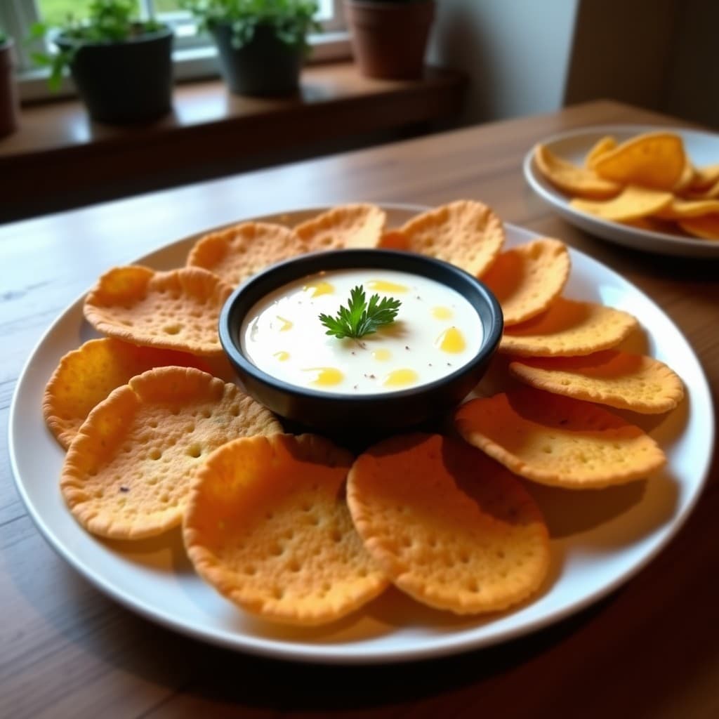 Chips de Rábano Negro con Dip de Yogur de Cabra y Miel: Aperitivo Coreano Crujiente