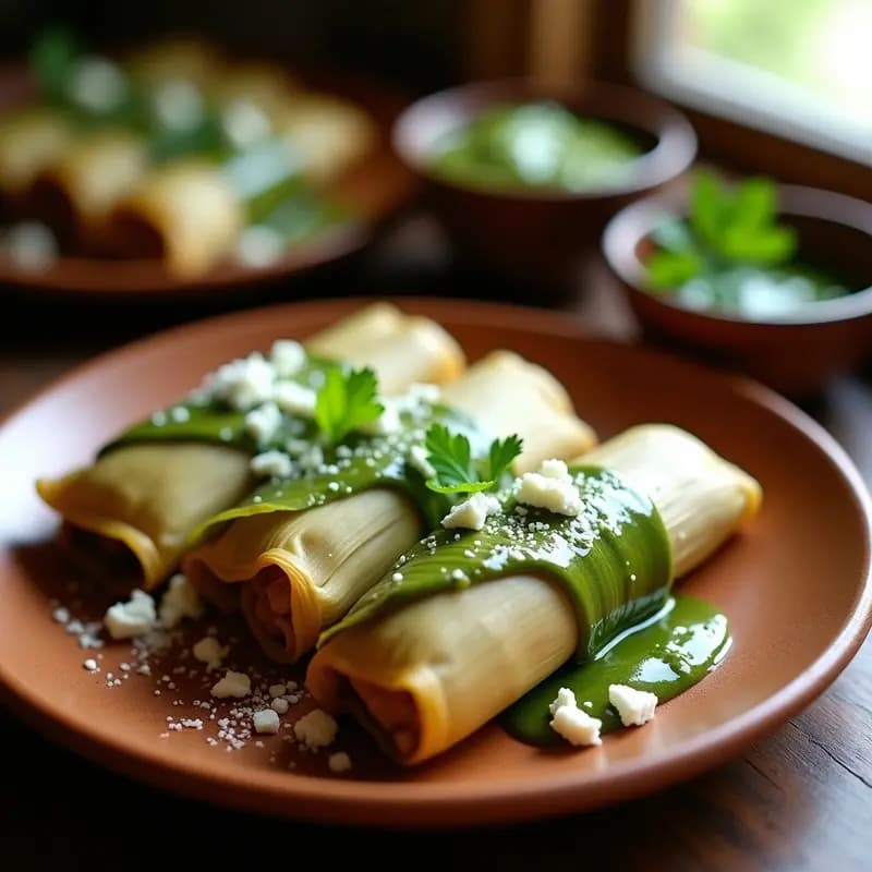 Chochoyotes con Salsa Verde y Queso Fresco: Receta Mexicana de Tamal Dulce-Salado en 30 Minutos