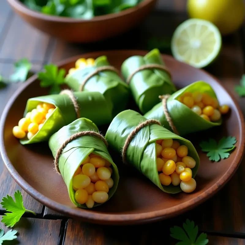 Choclo con Queso y Ají Amarillo en Hoja de Plátano: Receta Peruana al Vapor en 15 Minutos