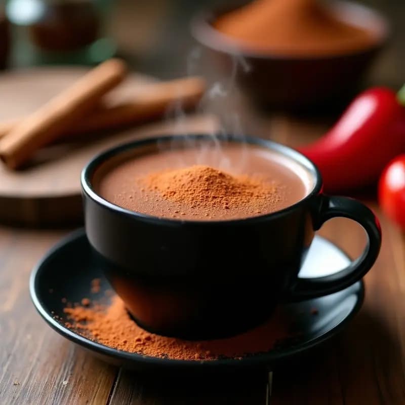 Chocolate Calientepecified de Chili y Canela: Bebida Mexicana Picante y Reconfortante