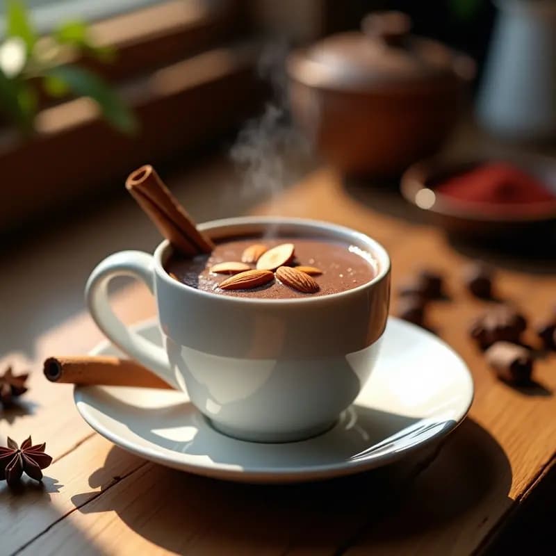Chocolate Caliente con Especias y Leche de Almendras: Bebida Mexicana Sin Lactosa