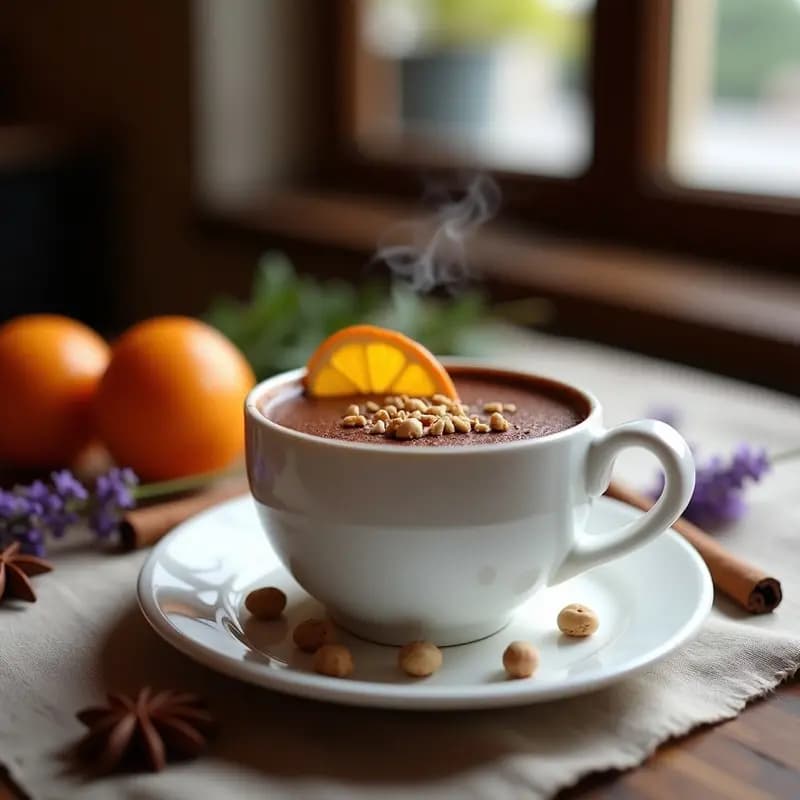 Chocolate Chaud Francés con Especias y Naranja: Bebida Caliente Gourmet