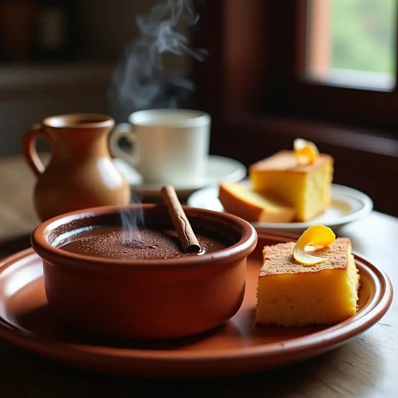 Chocolate a la Piedra con Bizcocho Borracho: Postre Tradicional de Madrid