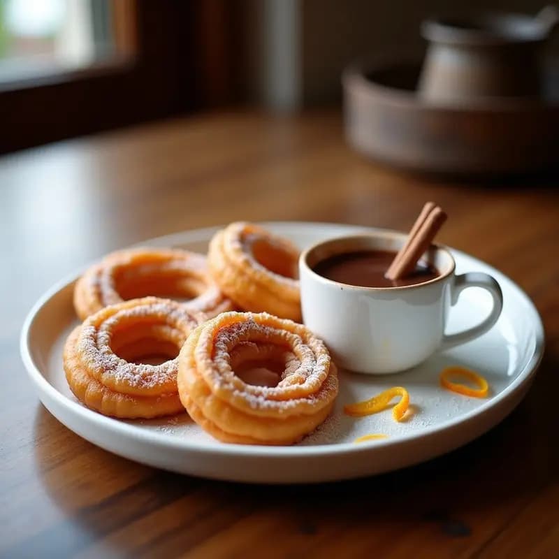 Flavores de Chocolate y Churros: Postre Madrileño de Chocolatería con Toque Moderno
