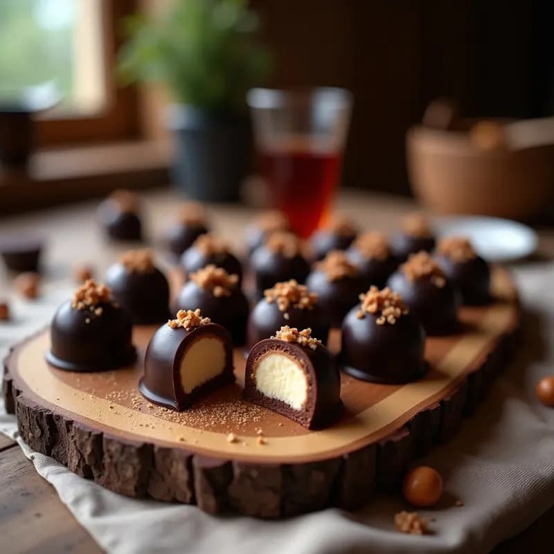 Chocolates Rellenos de Licor de Guindas y Crema de Avellanas: Postre Alemán Sin Horno