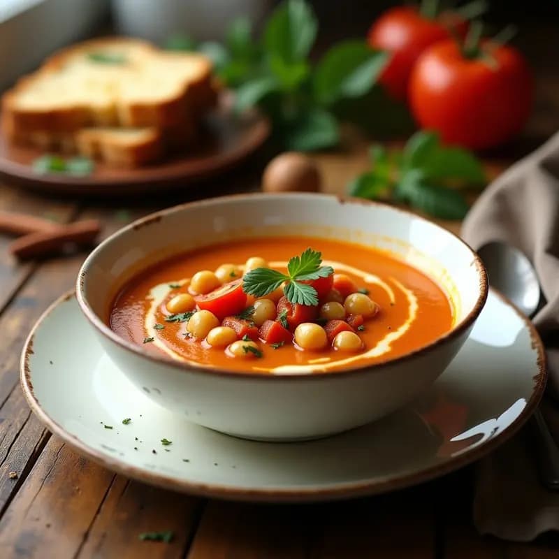Chorba Argeline de Garbanzos y Tomate: Sopa Vegana y Sin Gluten en 30 Minutos