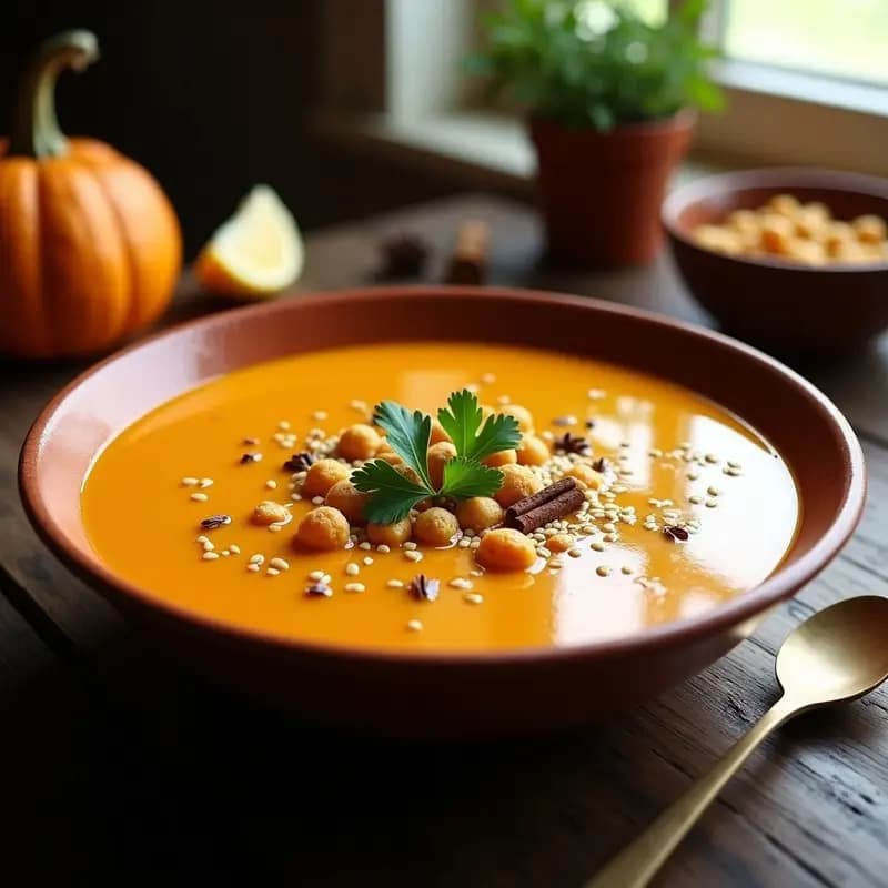 Chorba de Calabaza y Jengibre: Sopa Argelina Vegana y Termogénica