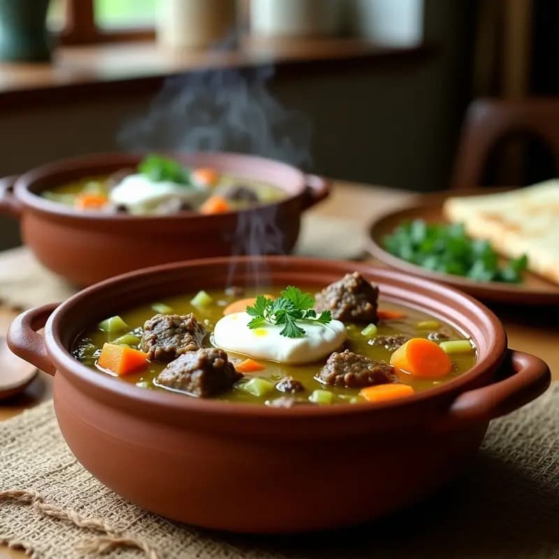 Chorba Frik Albanesa: Sopa de Cordero y Trigo Verde Tradicional