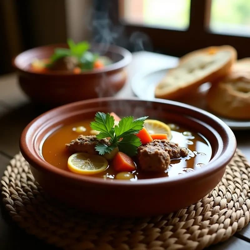Chorba Frik Árabe con Cordero y Limón Confitado: Sopa Tradicional de Ramadán