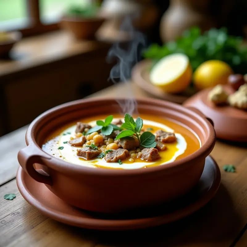 Chorba Frik Armenio con Cordero y Yogur: Sopa Tradicional con Toque Ácido