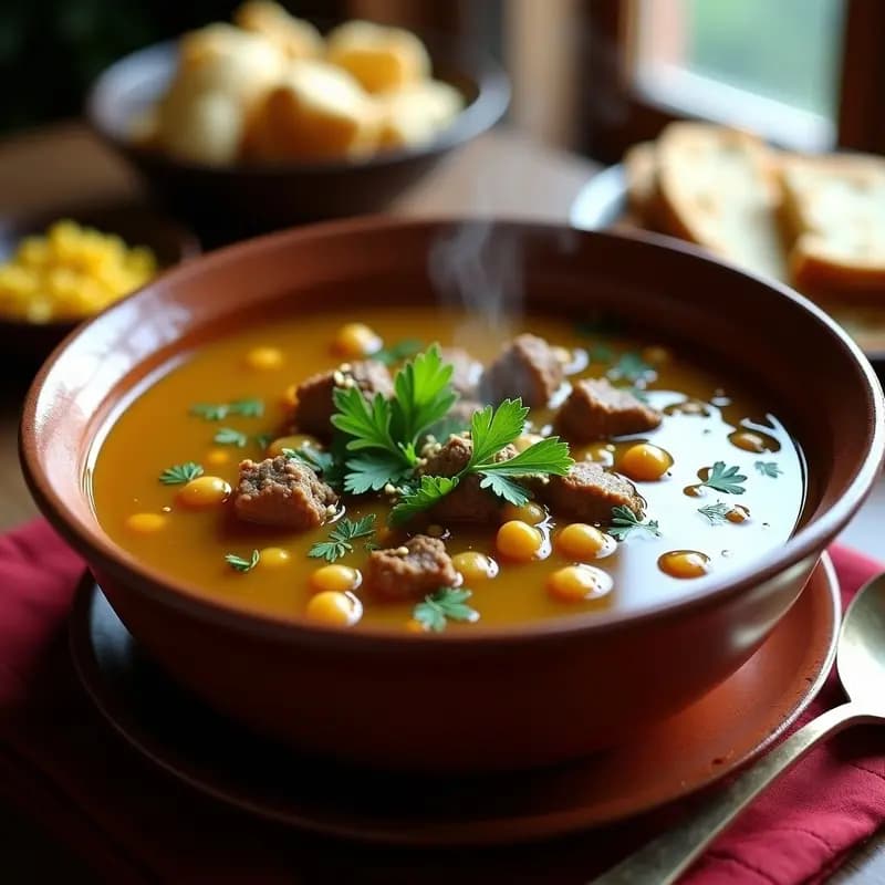 Chorba Frik Harira: Sopa Marroquí con Cordero y Garbanzos en Olla Lenta