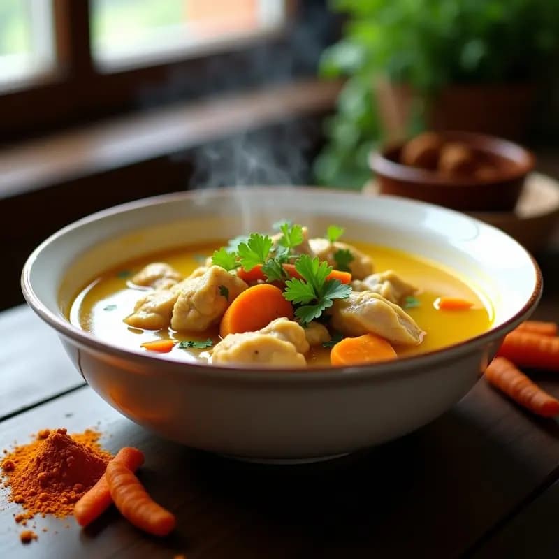 Chorba Frik con Pollo y Cúrcuma: Sopa Argelina Detox y Antiinflamatoria