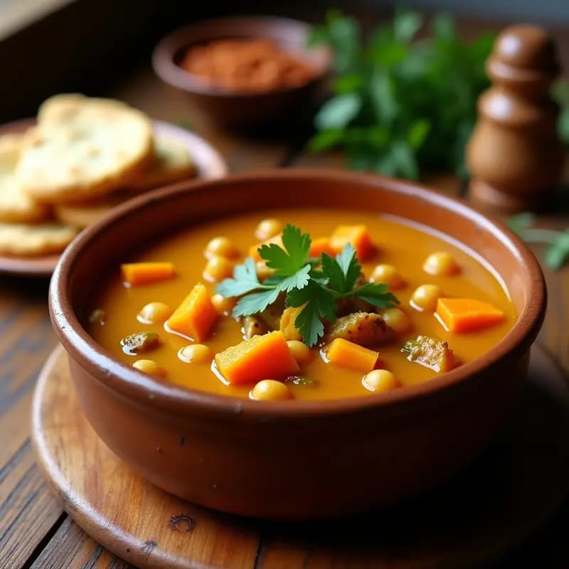 Chorba Frik con Pollo de Garbanzo: Sopa Argelina Vegana y Reconfortante