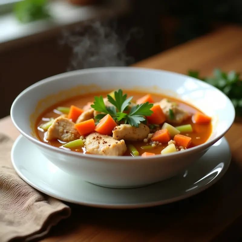 Chorba Frik con Pollo: Sopa Argelina Tradicional en Olla Express