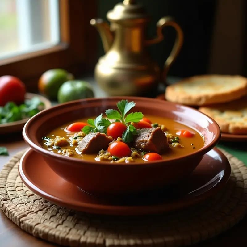 Chorba Friki con Cordero y Tomates Secos: Receta Argelina Tradicional en Olla Lenta