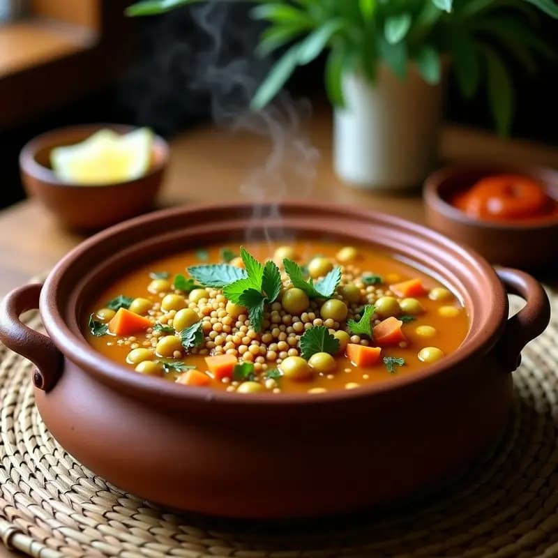 Chorba Friki con Garbanzos Verdes: Receta Argelina Tradicional y Vegana