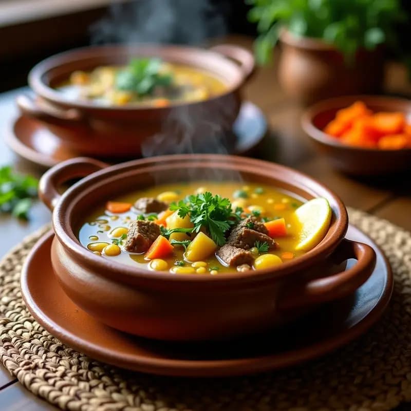 Chorba Friki: Sopa Argelina de Trigo Verde y Cordero con Azafrán