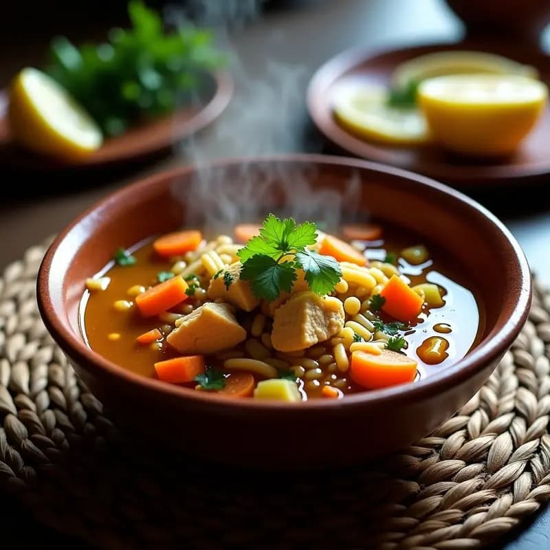 Chorba de Pollo con Fideos de Lenteja: Sopa Argelina en Olla Exprés