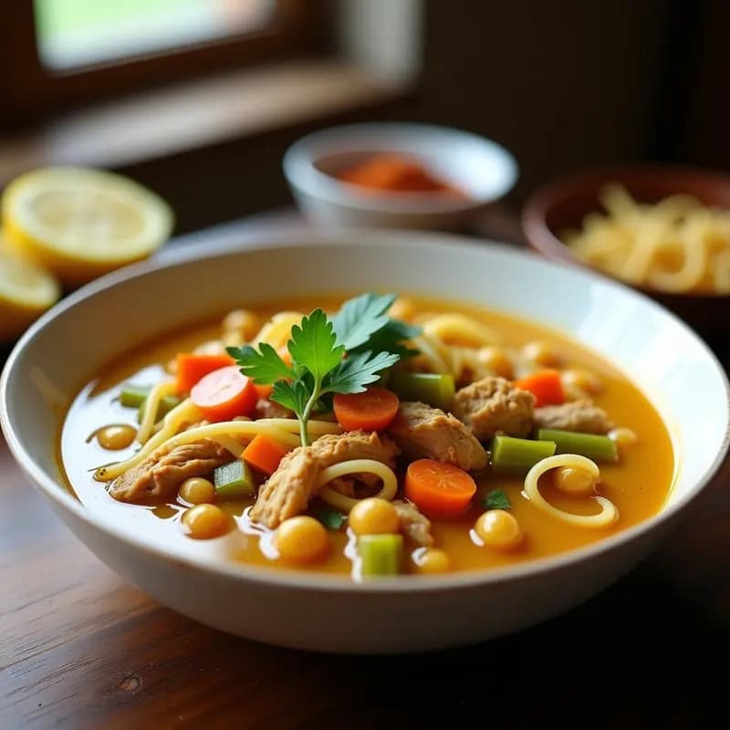 Chorba de Pollo y Fideos: Receta Marroquí Refortante y Sin Gluten en 30 Minutos