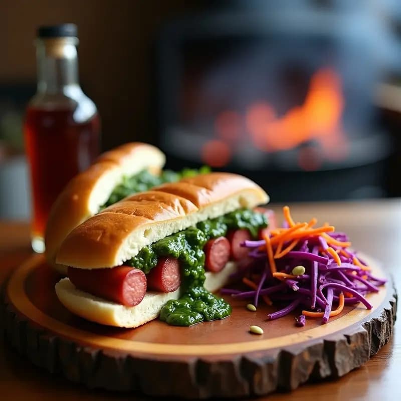 Choripán con Chimichurri y Ensalada de Repollo Morado: Receta Argentina para Asado