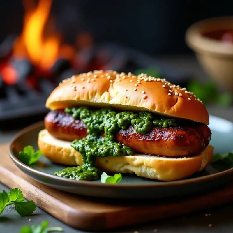 Choripán de Chobili con Chimichurri de Rúcula: Receta Argentina Keto con Pan de Almendra
