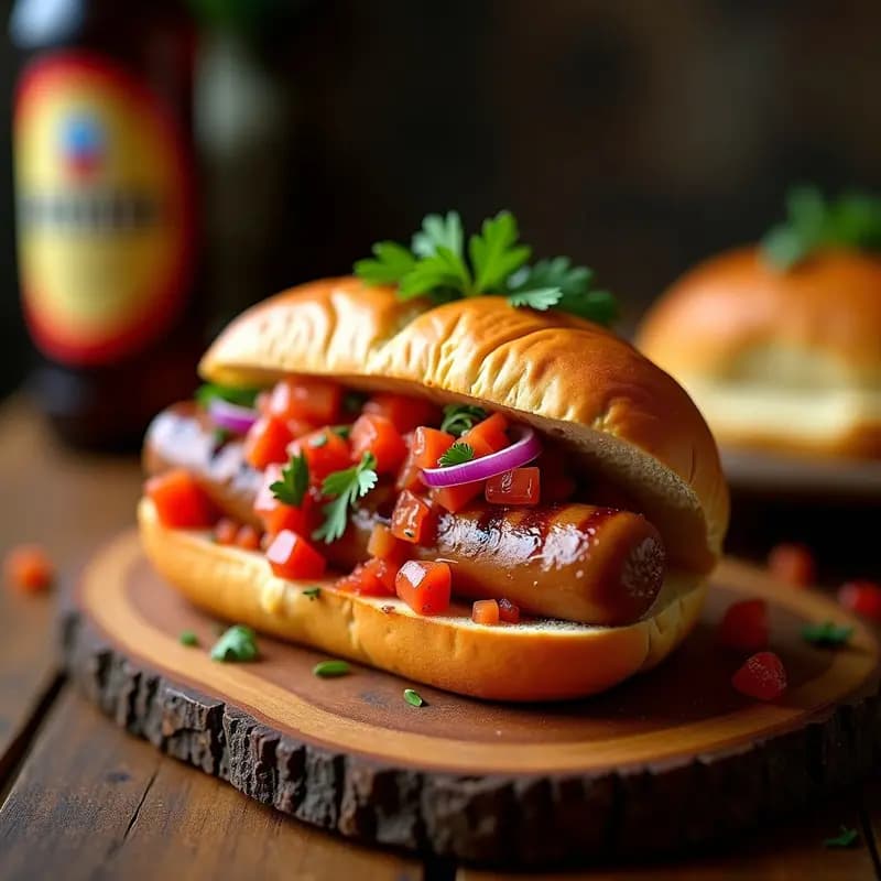 Choripán Uruguayo con Pan de Hamburguesa y Salsa Criolla: Receta para Asado en 20 Minutos