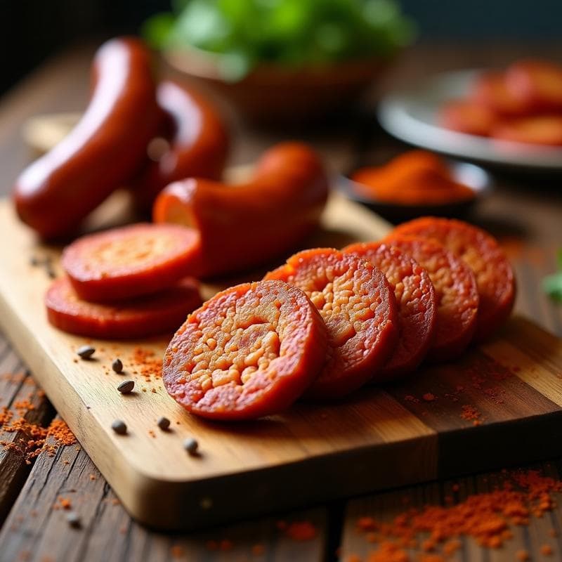 Chorizo Vegano de Seitan con Especias Ahumadas: Receta en Airfryer y Sin Soya