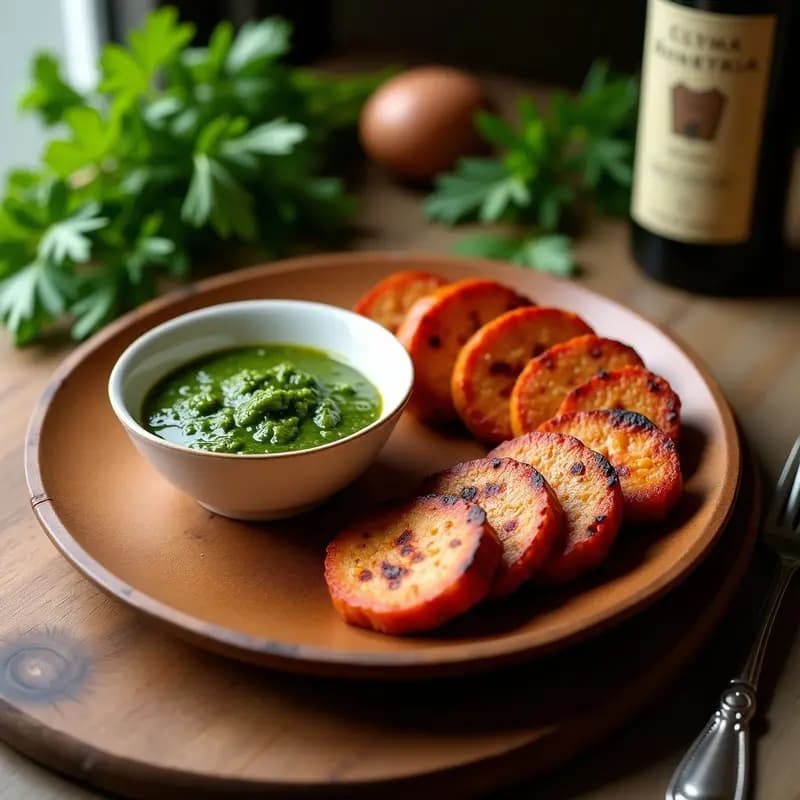 Chorizo Vegano de Tempeh con Salsa de Chimichurri: Receta Argentina Alta en Proteína