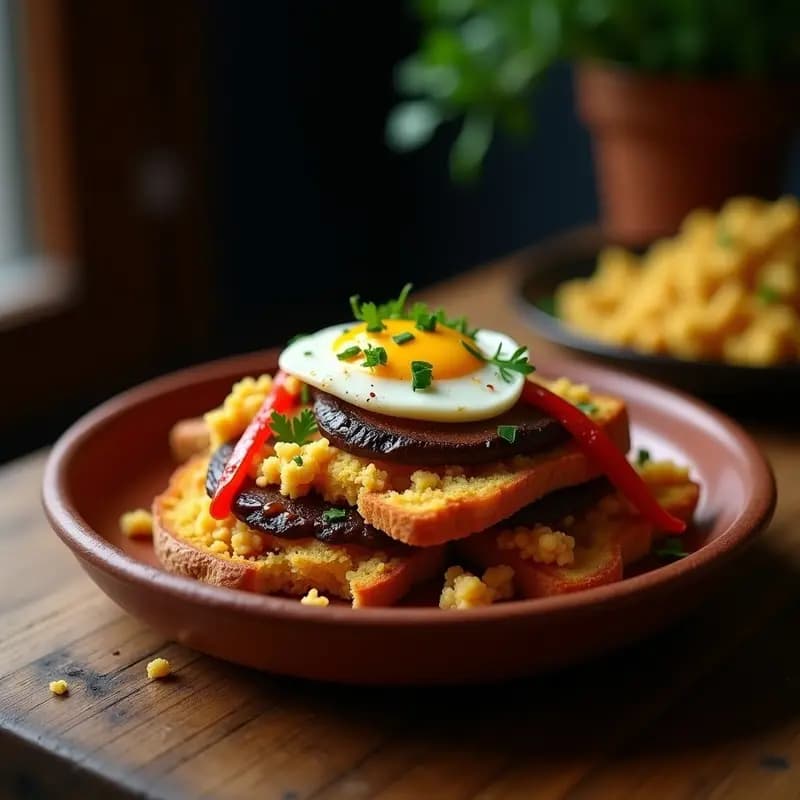 Chorrillana Chilena de Champiñones: Receta Vegana con Huevos y Cebolla Caramelizada