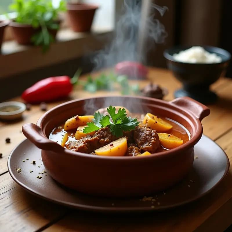 Chовордок (Chovordok) de Carne y Patatas: Estofado Tayiko Tradicional en Olla Lenta