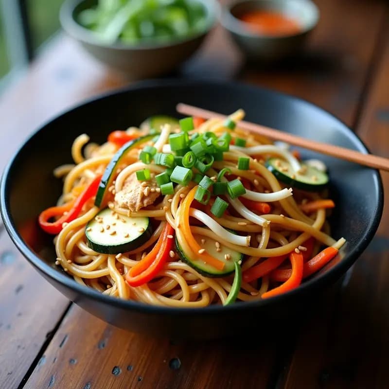 Chow Mein de Calabacín y Zanahoria con Salsa de Tamari: Receta China Keto y Sin Gluten