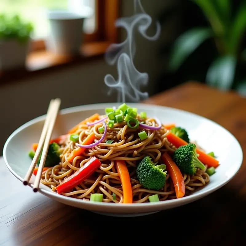 Chow Mein de Fideos de Lentejas y Vegetales Salteados: Receta China Baja en Carbohidratos