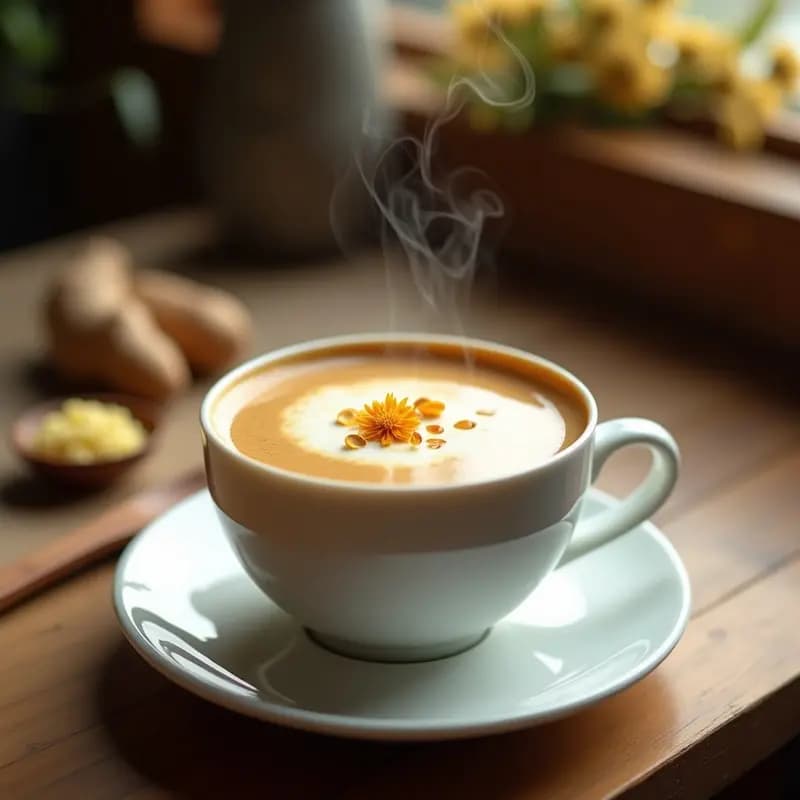 Chrysanthemum Tea Latte con Jengibre y Miel: Bebida China Calmante y Detox
