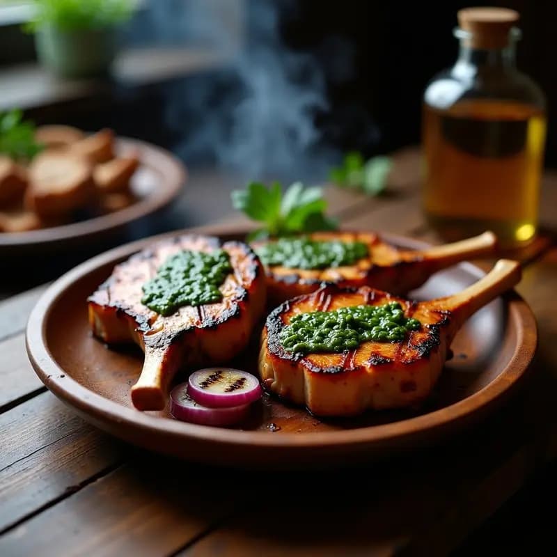 Chuletas de Cerdo a la Parrilla con Chimichurri Uruguayo: Receta en 20 Minutos