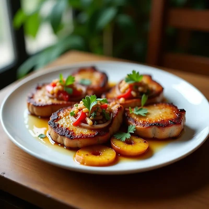 Chuletas de Cerdo a la Cubana con Plátano Maduro: Receta Caribeña en Sartén