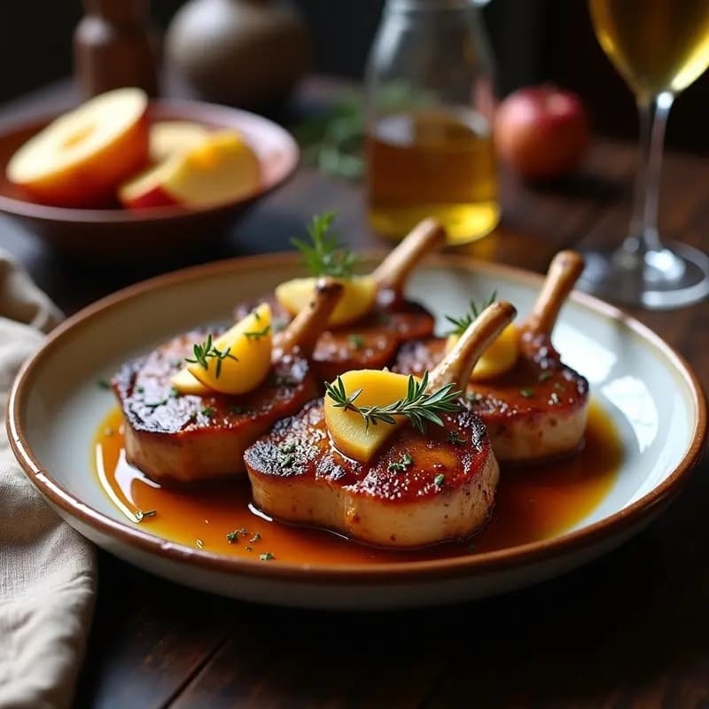 Chuletas de Cerdo a la Sidra con Manzanas Caramelizadas: Receta Asturiana en Olla Express