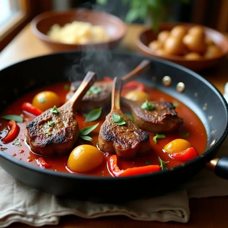  Chuletas de Cordero al Chilindrón: Receta Aragonesa en Sartén Antiadherente