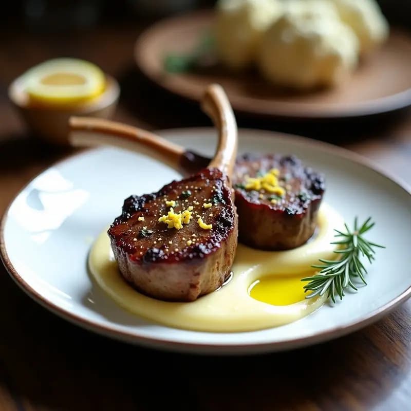 Chuletas de Cordero con Hierbas Provenzales y Puré de Coliflor: Receta Francesa Keto en Thermomix