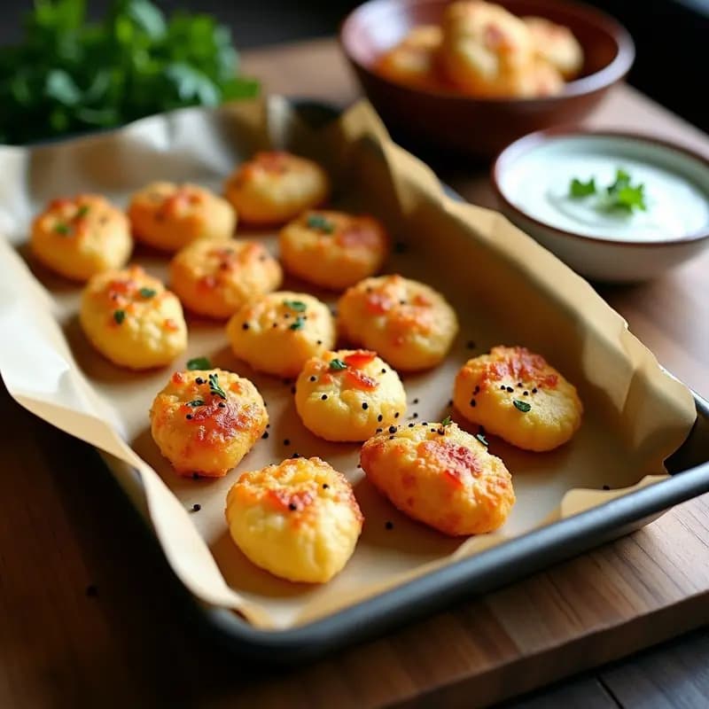 Chuñas de Queso Feta y Tomates Secos: Aperitivo Griego Crujiente en 15 Minutos